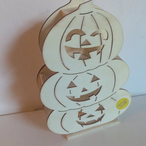 NWT DIY LED Halloween Sign Jack O'Lantern Pumpkin Stack Michaels ArtMinds Crafts - Picture 9 of 13